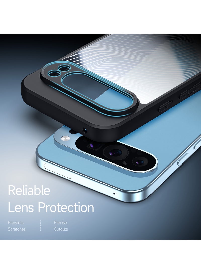 دوكس دوتشيز جراب ايمو دوكس دوكيس شفاف مضاد للاصفرار [غطاء خلفي صلب من البولي كربونات ومن السيلكون ] جراب واقٍ مقاوم للصدمات متوافق مع Pixel 9 Pro XL (أسود) - Image 4