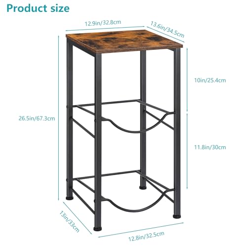 MOOACE 5 Gallon Water Jug Rack, 2 Tier Water Bottle Holder Organizer with Storage Shelves, Water Dispenser Stand Shelf for Office Kitchen Living Room, Rustic Brown - Image 3