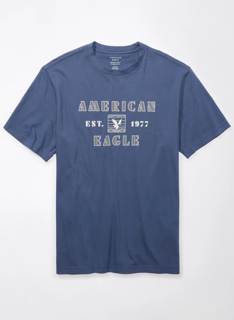 امريكان ايجل Embroidered Graphic Crew Neck T-Shirt