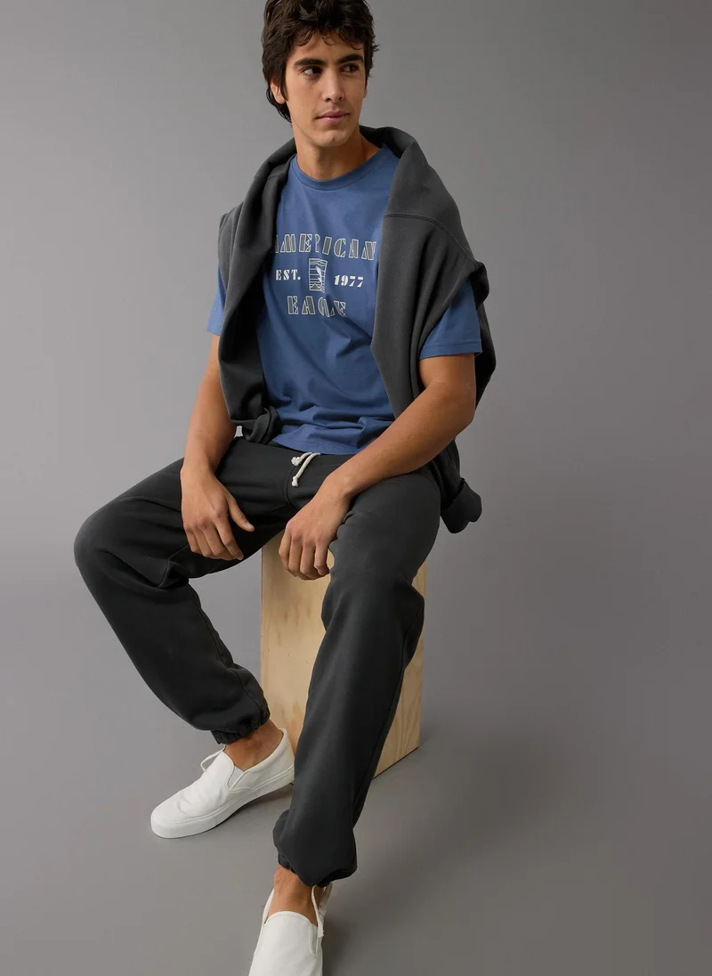 امريكان ايجل Embroidered Graphic Crew Neck T-Shirt