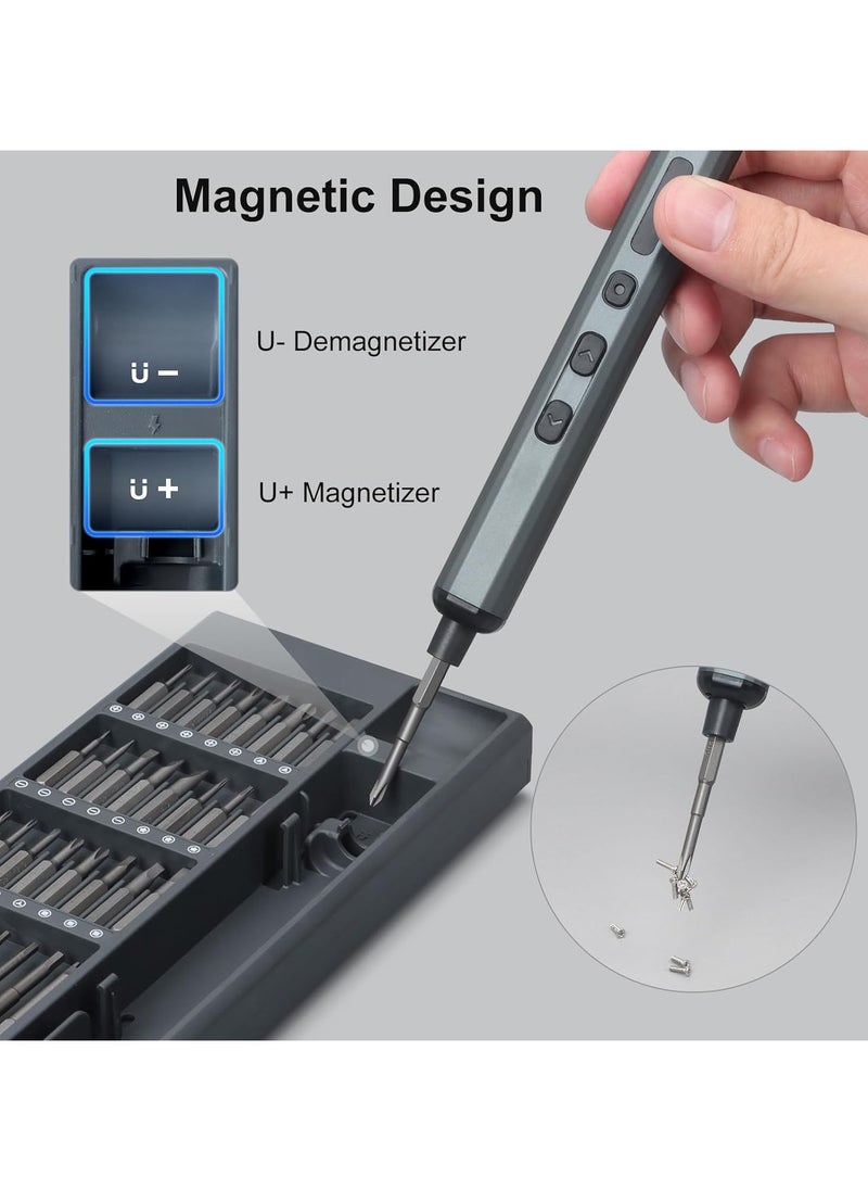 Generic - Electric Screwdriver Set, 66 in 1 Small Electric Screwdriver Cordless - 64 Preicison Bits, 5 Torque Settings, 4 LED Lights, Mini Power Screwdriver Repair Tool Kit for PC RC Electronic - Image 1