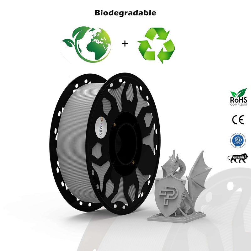 Protomont TECHNOLOGIES فيلا مونت 1.75 مم خيوط طباعة ثلاثية الأبعاد PLA بريميوم بلس متوافقة مع معظم طابعات FDM (رمادي) - Image 4