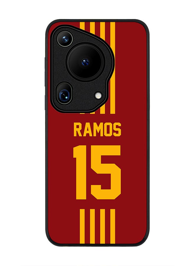 Stylizedd Rugged Black edge case for Huawei Pura 70 Ultra, Slim fit Case Flexible Anti Drop TPU Gel Thin Cover - Football Team - Spain , Player Name - Ramos - Image 1