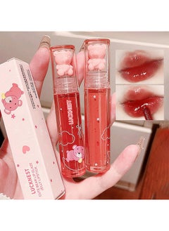 LuckNest 6Pcs Bear Lip Glaze Jelly Lipstick, Liquid Lipstick Cute Bear Lipgloss Moisturizing Lip Stain Plumping Water Lip Gloss Waterproof Long Lasting Cheek Rouge Tint Cosmetics Beauty Makeup  - Image 2