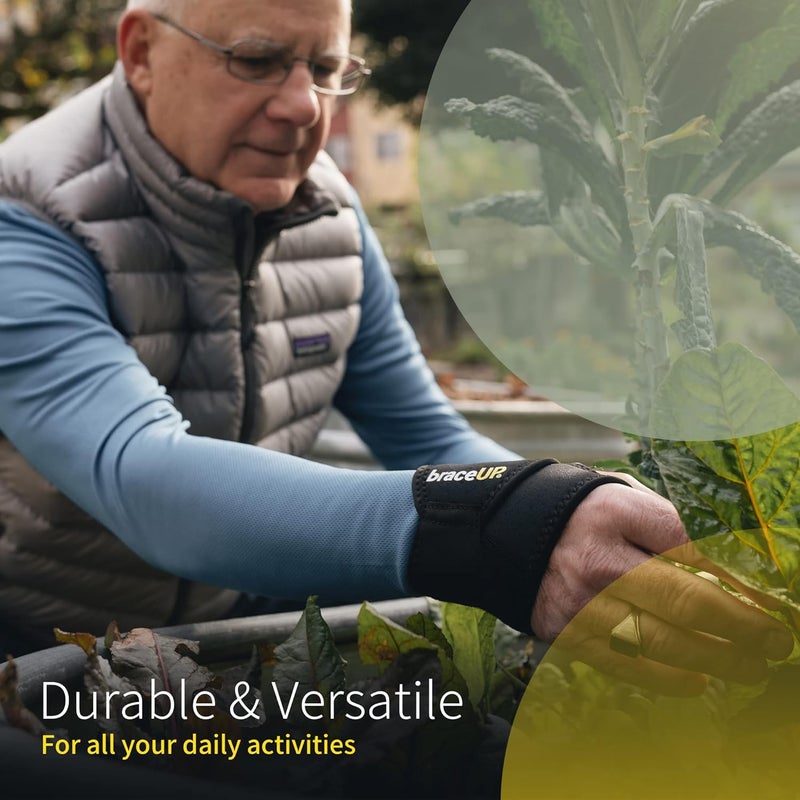 BraceUP Adjustable Wrist Support Wrist Brace for Carpal Tunnel Tendonitis Arthritis Sports Daily Use Left and Right Hand One Size Black - Image 4