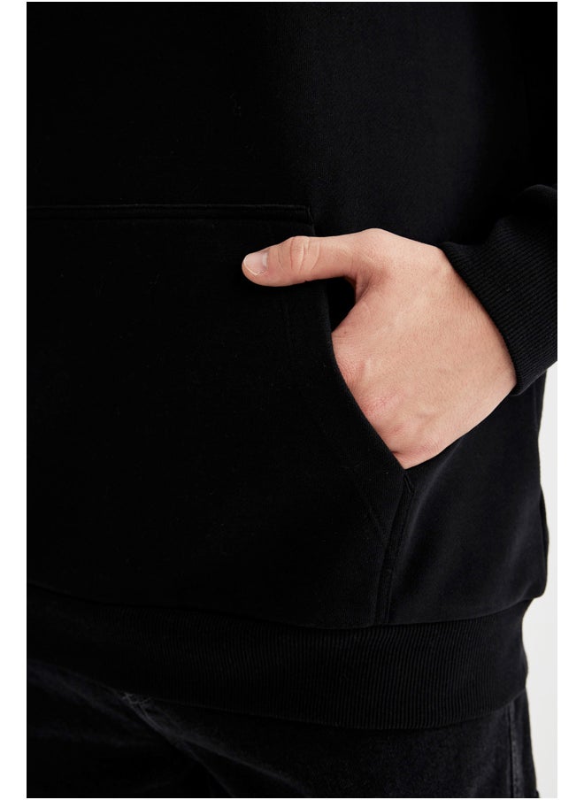 DeFacto - Man Comfort Fit Hooded Long Sleeve Knitted Sweat Shirt - Image 1