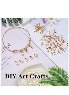 KASTWAVE Mixed Alphabet ABC Letter Charms, Alphabet A-Z Charms DIY Bracelet Necklace Pendants with 200Pcs Open Jump Rings for Jewelry Making and DIY Crafting (156Pcs)  - Image 2