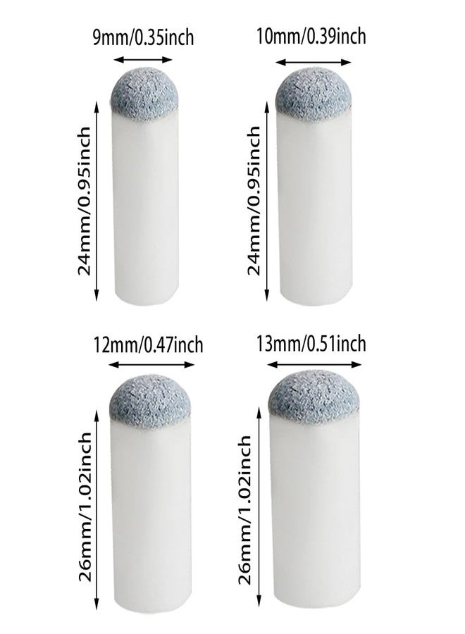 Pengxiaomei 40pcs Slip On Pool Cue Tips Replacement Billiard Cue Tips 4 Sizes Slip-On Cue Tip(9mm/10mm/12mm/13mm, Each Size 10pcs) - Image 3