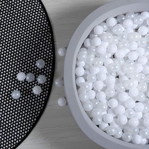GOGOSO Ball Pit Balls Crush Proof NonToxic Plastic Balls Babies Kids Toy Bulk Pack 170pcs 22inchs Pear WhiteWhite - Image 5