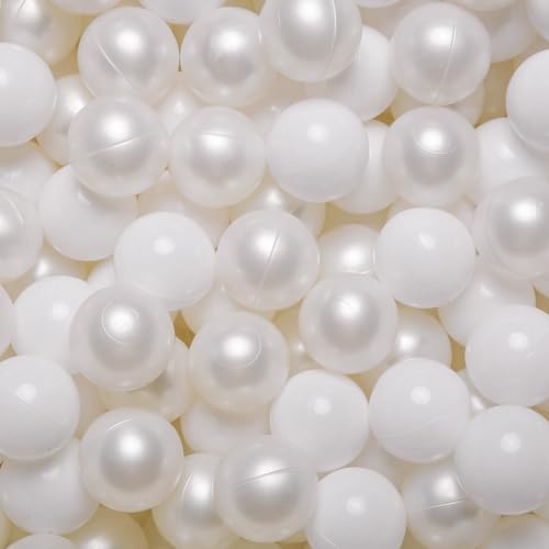 GOGOSO Ball Pit Balls Crush Proof NonToxic Plastic Balls Babies Kids Toy Bulk Pack 170pcs 22inchs Pear WhiteWhite - Image 1