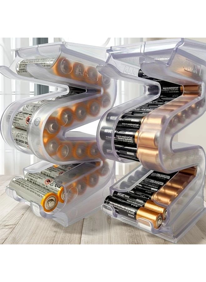 حامل بطاريات AA بغطاء شفاف ينظم 6 بطاريات، تصميم متين من ABS يوفر المساحة - Image 1