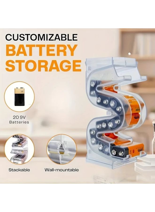 حامل بطاريات AA بغطاء شفاف ينظم 6 بطاريات، تصميم متين من ABS يوفر المساحة - Image 3