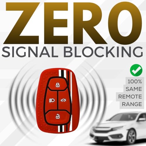 KEYCEPT Tristar Silicone Key Cover Compatible with Tata Nexon | Harrier | Altroz | Tigor | Safari | Punch |Tiago| EV 4 Button Smart Key with Keychain. (Type 1, Red) - Image 3