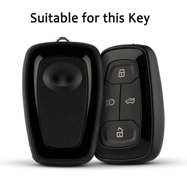 KEYCEPT Tristar Silicone Key Cover Compatible with Tata Nexon | Harrier | Altroz | Tigor | Safari | Punch |Tiago| EV 4 Button Smart Key with Keychain. (Type 1, Red) - Image 2