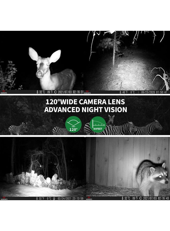 WOSPORTS WOSPORTS Trail Camera,48MP 4K 0.2S Trigger Motion Activated,Game Hunting Camera with Night Vision IP66 Waterproof 2.0''LCD 120°Wide Camera Lens for Outdoor Scouting Wildlife Monitoring Home Security - Image 2