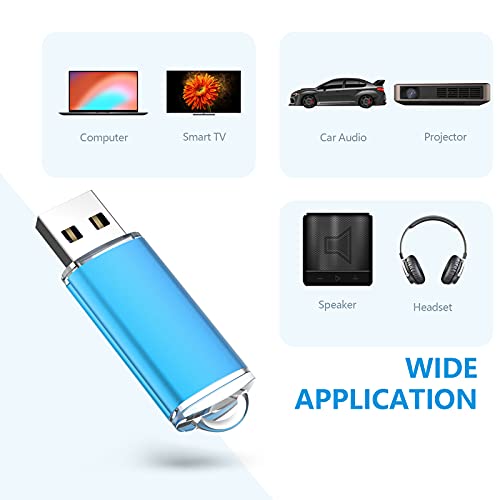 KOOTION 1GB Flash Drive 10 Pack USB 2.0 Memory Stick Capped Jump Drive Thumb Drive, Blue - Image 5