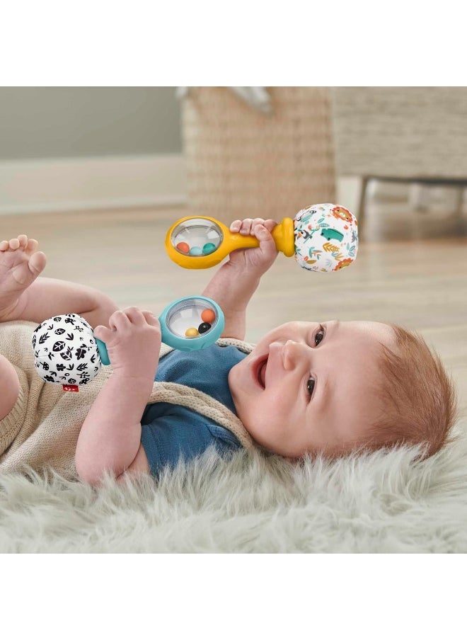 Fisher-Price Rattle ‘N Rock Maracas Baby Rattle Sensory Toys For Newborn Babies Ages 3 Months And Older  - Image 2