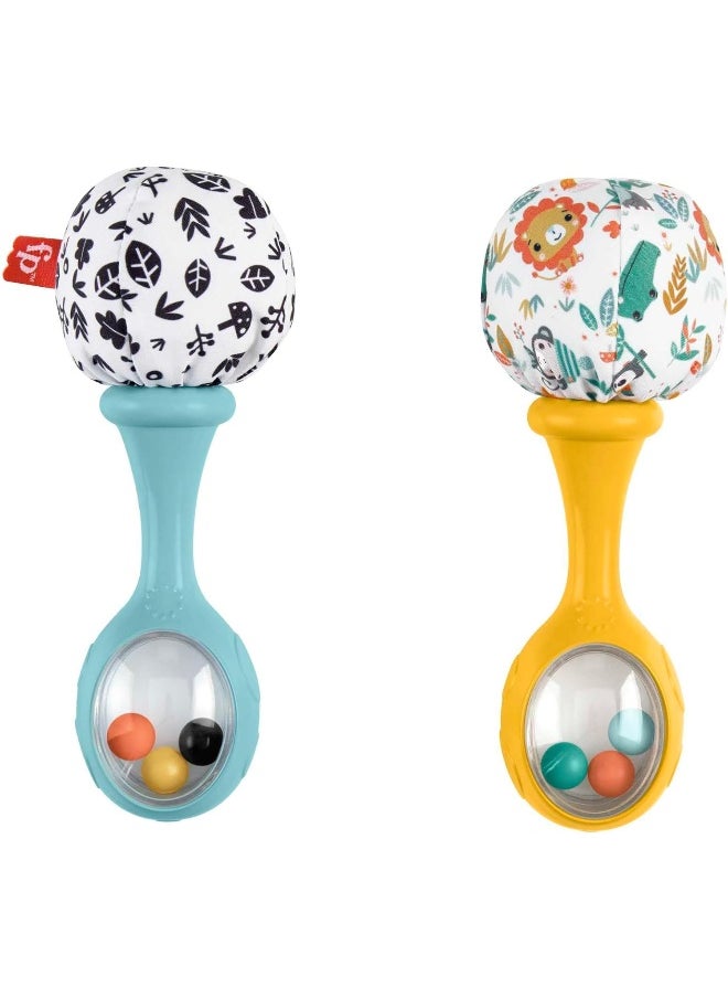 Fisher-Price Rattle ‘N Rock Maracas Baby Rattle Sensory Toys For Newborn Babies Ages 3 Months And Older  - Image 1
