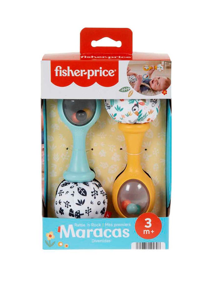 Fisher-Price رجاجة واهتزاز ماراكاس ألعاب حسية لرُضّع حديثي الولادة من عمر 3 أشهر فما فوق  - Image 1