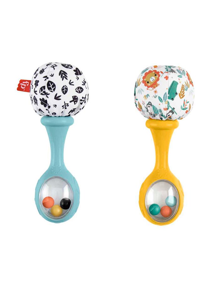 Fisher-Price رجاجة واهتزاز ماراكاس ألعاب حسية لرُضّع حديثي الولادة من عمر 3 أشهر فما فوق  - Image 2