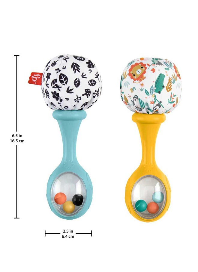 Fisher-Price رجاجة واهتزاز ماراكاس ألعاب حسية لرُضّع حديثي الولادة من عمر 3 أشهر فما فوق  - Image 5