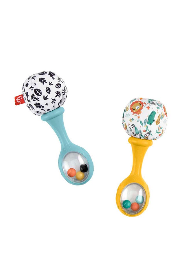 Fisher-Price رجاجة واهتزاز ماراكاس ألعاب حسية لرُضّع حديثي الولادة من عمر 3 أشهر فما فوق  - Image 3