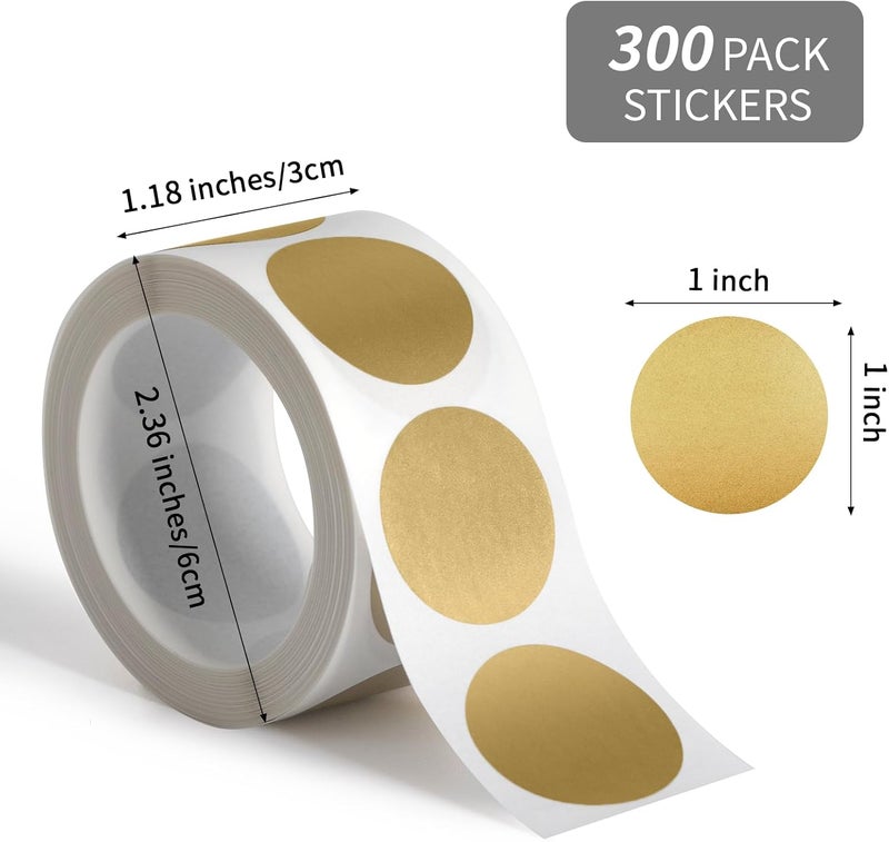 Imeepa 300 Pack Scratch Off Stickers, 1" Round Circle Scratch Off Labels Self Adhesive for Lottery Tickets DIY, Raffle Card Creating-Gold - Image 2