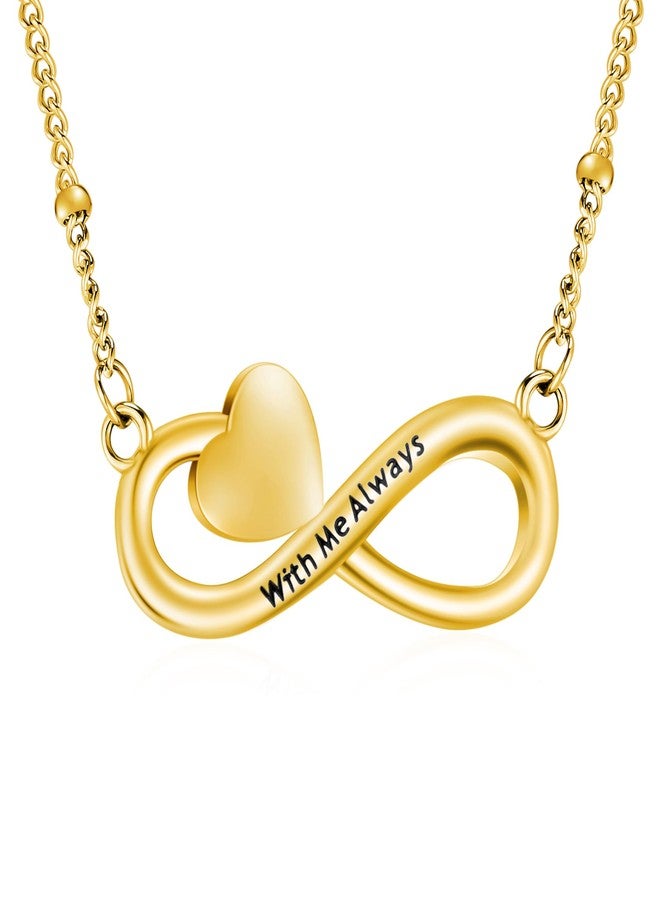 XIUDA Infinity Cremation Jewelry Heart Urn Necklace for Ashes Stainless Steel Urn Pendant Memorial Ashes Necklace for Women Men - Image 1