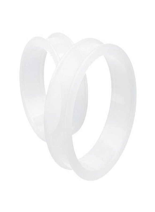 Pair 1-1/2" (38MM) CLEAR SILICONE FLAT FLARE TUNNELS Double Flare Gauges Thin Soft Flexible Flesh Plugs (2pcs) - Image 1