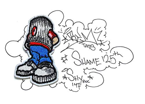 PRK 14 Spray Can Cap Style Iron On Patch Collection Street Graffiti Art Design Clothing Accessories Embroidered DIY Patches for Jackets, Hats, Jeans & Backpacks (Shame 125th Fatcap) - Image 5