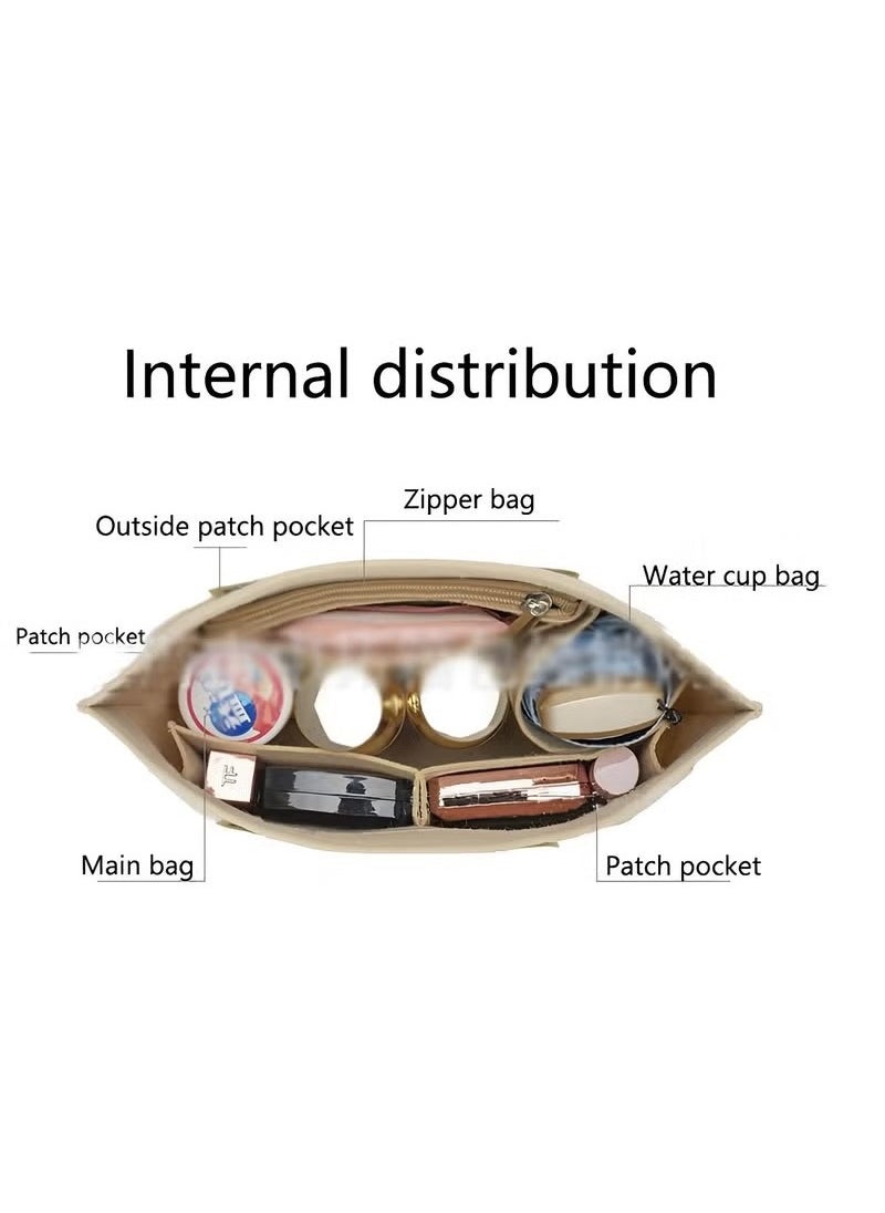 Skycare - Purse Organizer Insert for Longchamp Le Pliage Large Tote - Premium Felt Organizer for Perfectly Organized Essentials BEIGE - Image 1