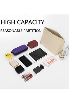 Skycare Purse Organizer Insert for Longchamp Le Pliage Large Tote - Premium Felt Organizer for Perfectly Organized Essentials BEIGE  - Image 4
