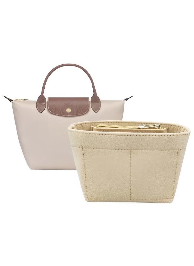 Skycare - Purse Organizer Insert for Longchamp Le Pliage Large Tote - Premium Felt Organizer for Perfectly Organized Essentials BEIGE - Image 1