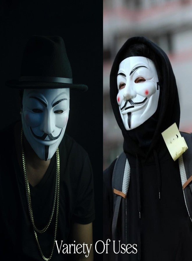 Zyozique أقنعة وجه ZYOZIQUE® V for Vendetta | أقنعة وجه للهاكرز للأولاد | قناع مجهول للأطفال والكبار | أقنعة وجه مجهولة لحفلات الهالوين | أقنعة وجه Vendetta كاملة (عبوة من 6 قطع) - Image 4