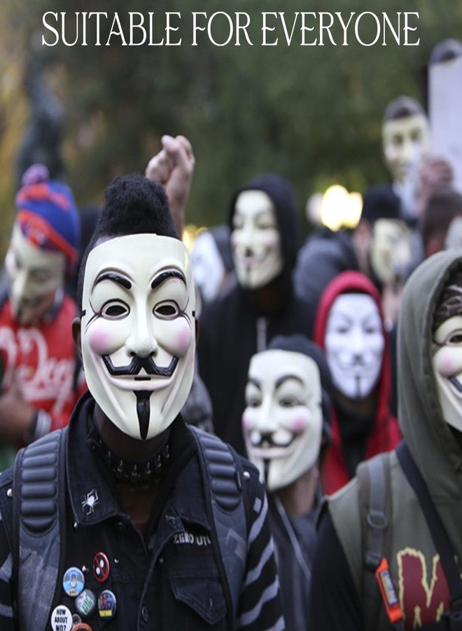 Zyozique أقنعة وجه ZYOZIQUE® V for Vendetta | أقنعة وجه للهاكرز للأولاد | قناع مجهول للأطفال والكبار | أقنعة وجه مجهولة لحفلات الهالوين | أقنعة وجه Vendetta كاملة (عبوة من 6 قطع) - Image 5
