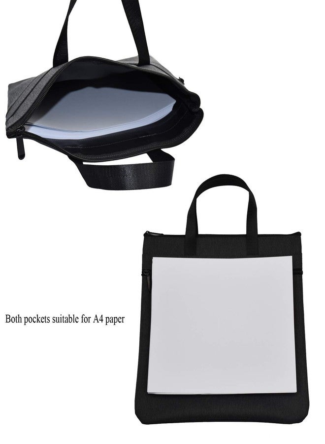 Enyuwlcm Waterproof Zipper Document Bag Handle Meeting Office Organizer Briefcase Black - Image 5
