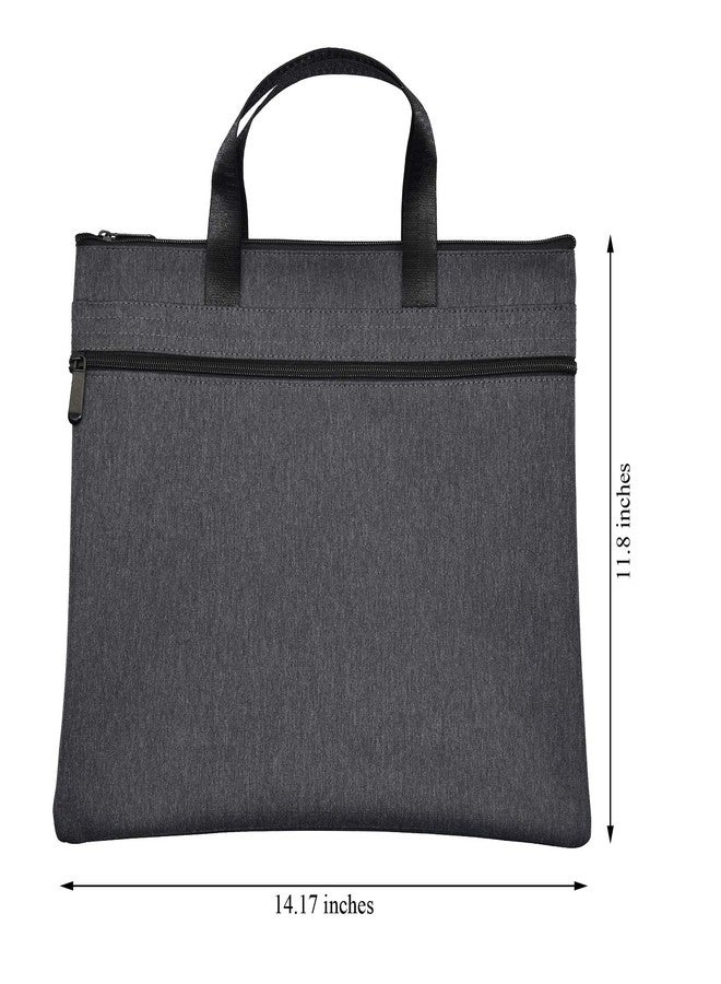 Enyuwlcm Waterproof Zipper Document Bag Handle Meeting Office Organizer Briefcase Black - Image 2