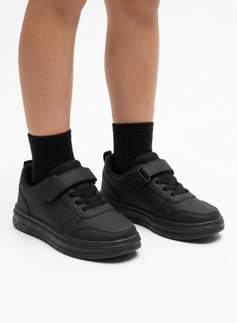 babyqlo Classic Black School Sneakers for Kids - Image 1