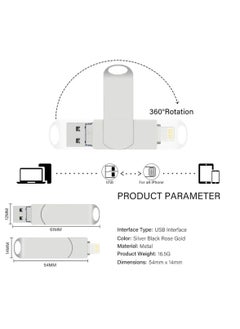ماركة غير محددة محرك أقراص فلاش USB معدني سعة 2 تيرابايت 3.0 لأجهزة iPhone وMac مزود بفتحة مفتاح 4 في 1 OTG Type A USB + Lightning + Micro USB لأجهزة Android وIos وأجهزة الكمبيوتر الشخصية وأجهزة الكمبيوتر والسيارات وأجهزة الكمبيوتر المحمولة  - Image 5
