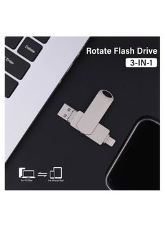 ماركة غير محددة محرك أقراص فلاش USB معدني سعة 2 تيرابايت 3.0 لأجهزة iPhone وMac مزود بفتحة مفتاح 4 في 1 OTG Type A USB + Lightning + Micro USB لأجهزة Android وIos وأجهزة الكمبيوتر الشخصية وأجهزة الكمبيوتر والسيارات وأجهزة الكمبيوتر المحمولة  - Image 4