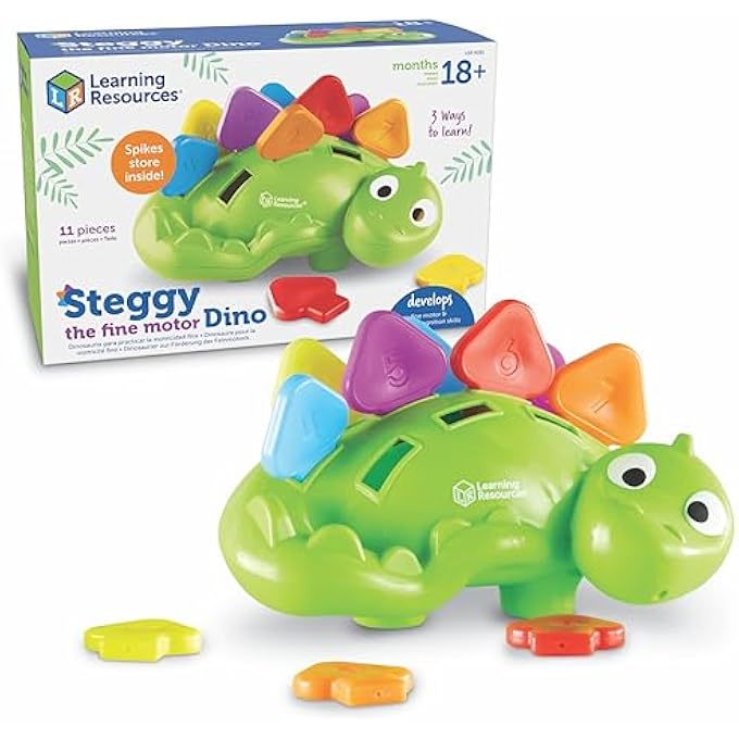 STEGGY THE FINE MOTOR DINO - 11 PIECES, AGES 18+ MONTHS TODDLER LEARNING TOYS, FINE MOTOR AND SENSORY TOY, TODDLER MONTESSORI TOYS, DINO TOYS, PRESCHOOL TOYS - Image 2