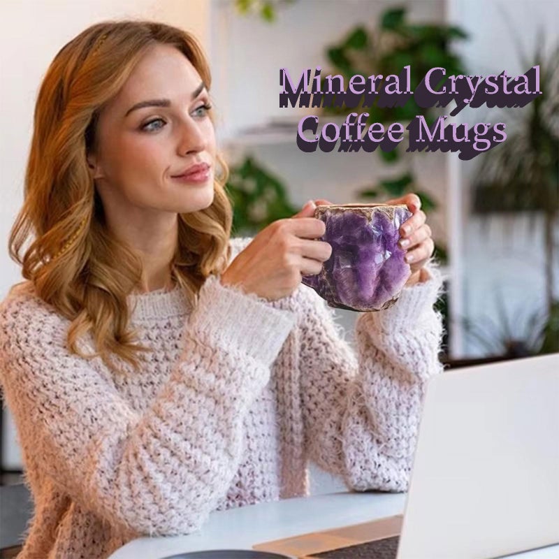 Ylapagne Mineral Crystal Coffee Mugs, Purple Natural 3D Mineral Rock Coffee Mugs With Handle for Milk Tea Hot Chocolate Home Office - Image 3
