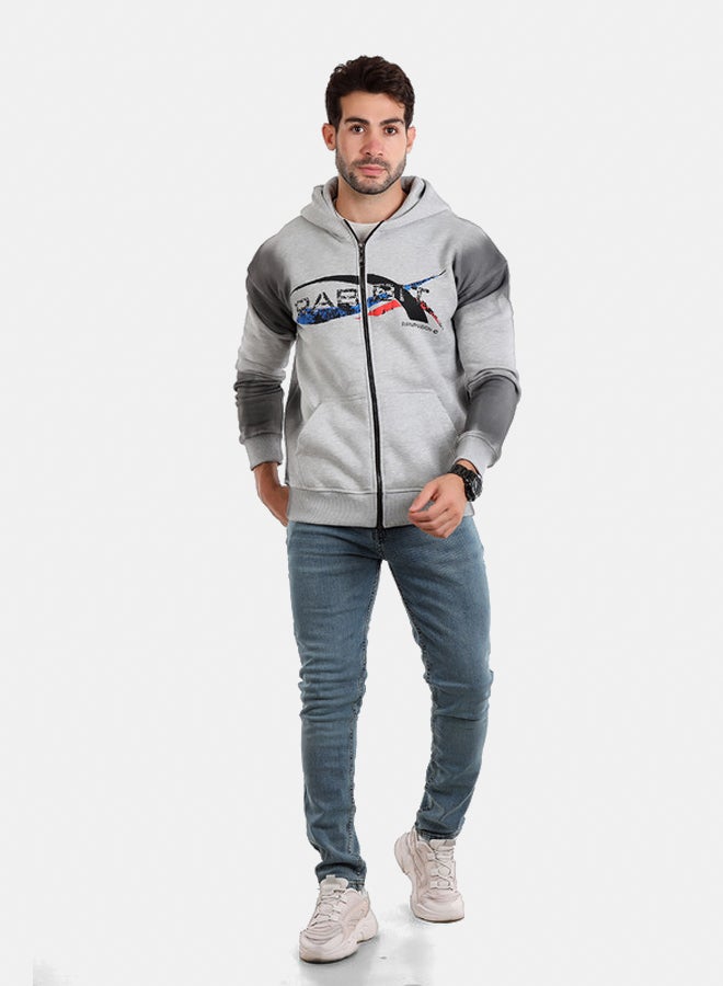 WHITE RABBIT Front Zipper Winter Zip Through Sweatshirt - Image 1