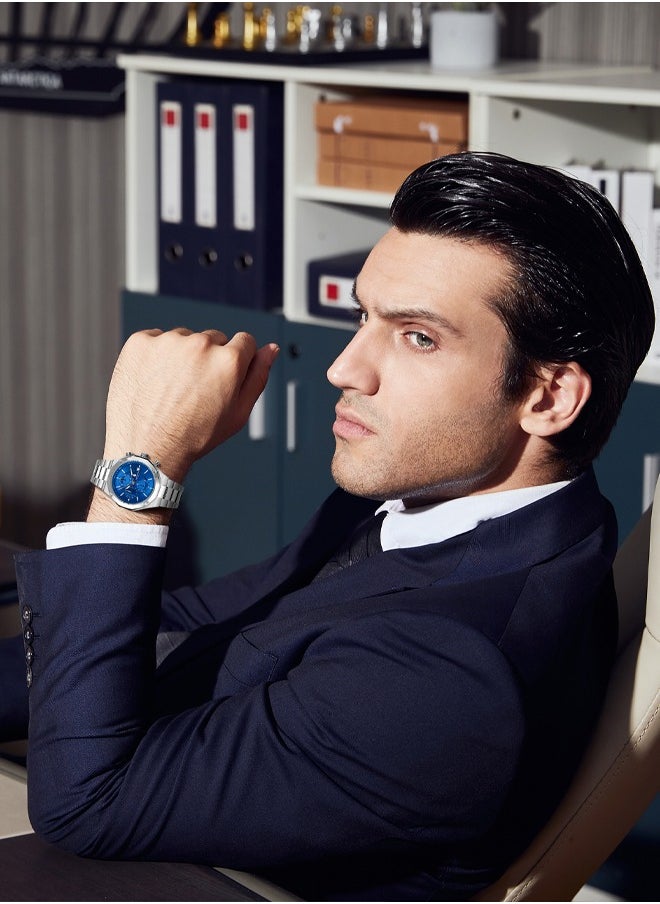 Sapphero - Watch for Men Stainless Steel Mens Watches Waterproof Analog Quartz Movement Wrist Watch Gifts for Men - Image 1