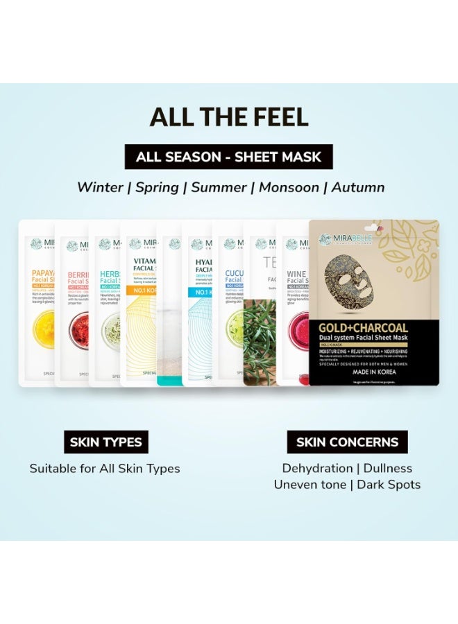 Mirabelle Crystal Clear Skin Facial Sheet Mask | Korean Face Sheet Mask | Acne Control & Soothing | Unisex Combo Pack of 10 (25ml Each) - Image 4
