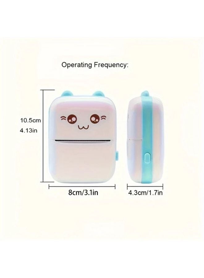 Blue Portable Wireless Mini Thermal Printer USB Rechargeable Photo Label Printing - Image 3