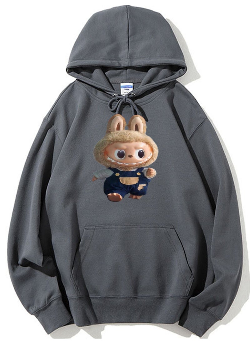 NIBEMINENT Labubu Printed Cotton Long Sleeve Hoodie 