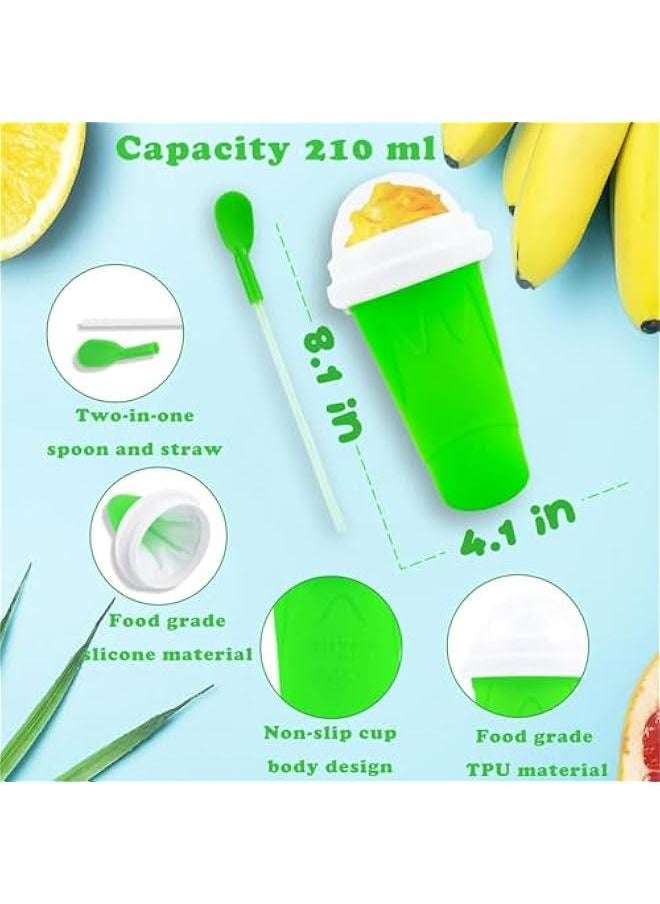 HOOKOR DIY Slushy Maker Cup,Magic Quick Frozen Smoothies Cup, Cooling Cup, Double Layer Squeeze Slushy Maker Cup, Homemade Milk Shake Ice Cream Maker (Green)  - Image 4