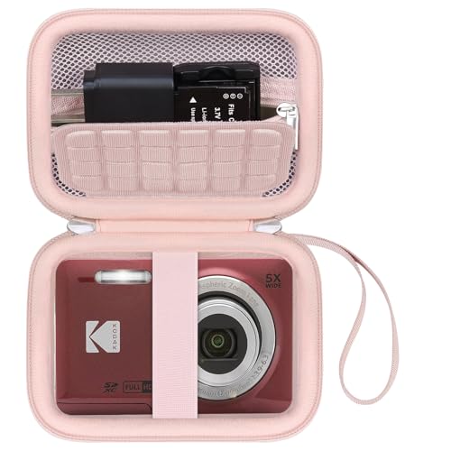 Canboc Hard Case for Kodak PIXPRO FZ55/ FZ45/ FZ43/ FZ53 16MP Digital Camera, Vlogging Camera Bag, Zipper Mesh Pocket fit Cable, SD Card, Pink (Case Only) - Image 1