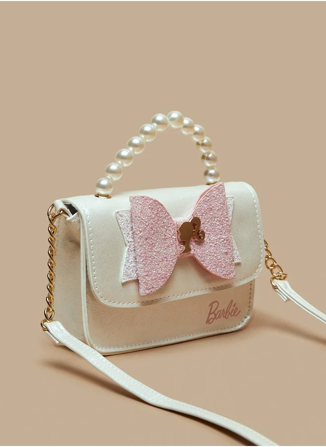 Barbie Girls Bow Accented Crossbody bag with Pearl Embellished Handle